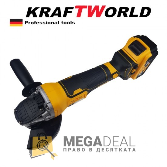 Безчетков акумулаторен ъглошлайф Kraftworld с 2 батерии 36V 8ah със зарядно и куфар